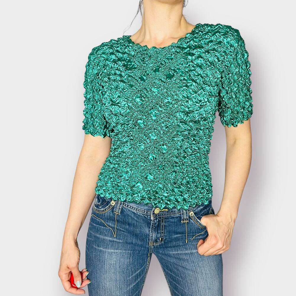 90s Green Popcorn Top - Picture 4 of 7